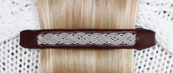 Sami hair barrette in leather color Oxblood
