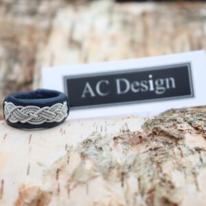 Sami ring OTTER in Marine Blue reindeer leather